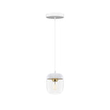 Acorn Pendant: White + Polished Brass + White (Canopy)