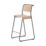 Canteen Utility Counter Stool: Light Oak + Graphite