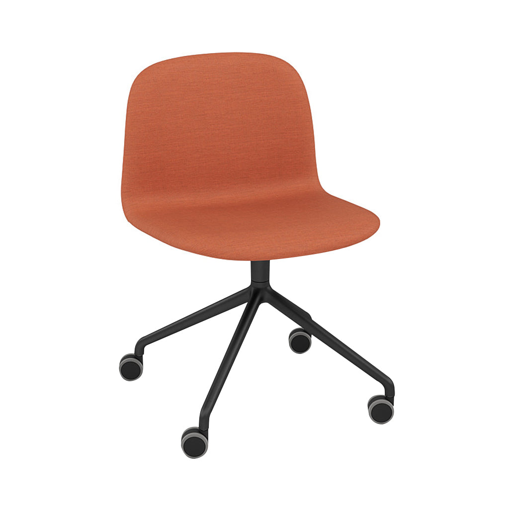 Visu Wide Chair: Swivel Base with Castors + Upholstered