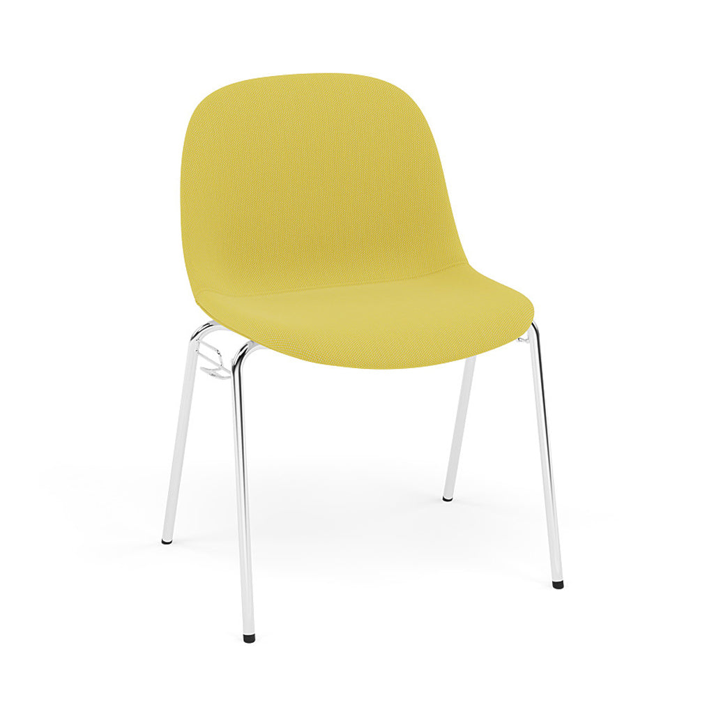 Fiber Side Chair: A-Base with Linking Device + Recycled Shell + Upholstered