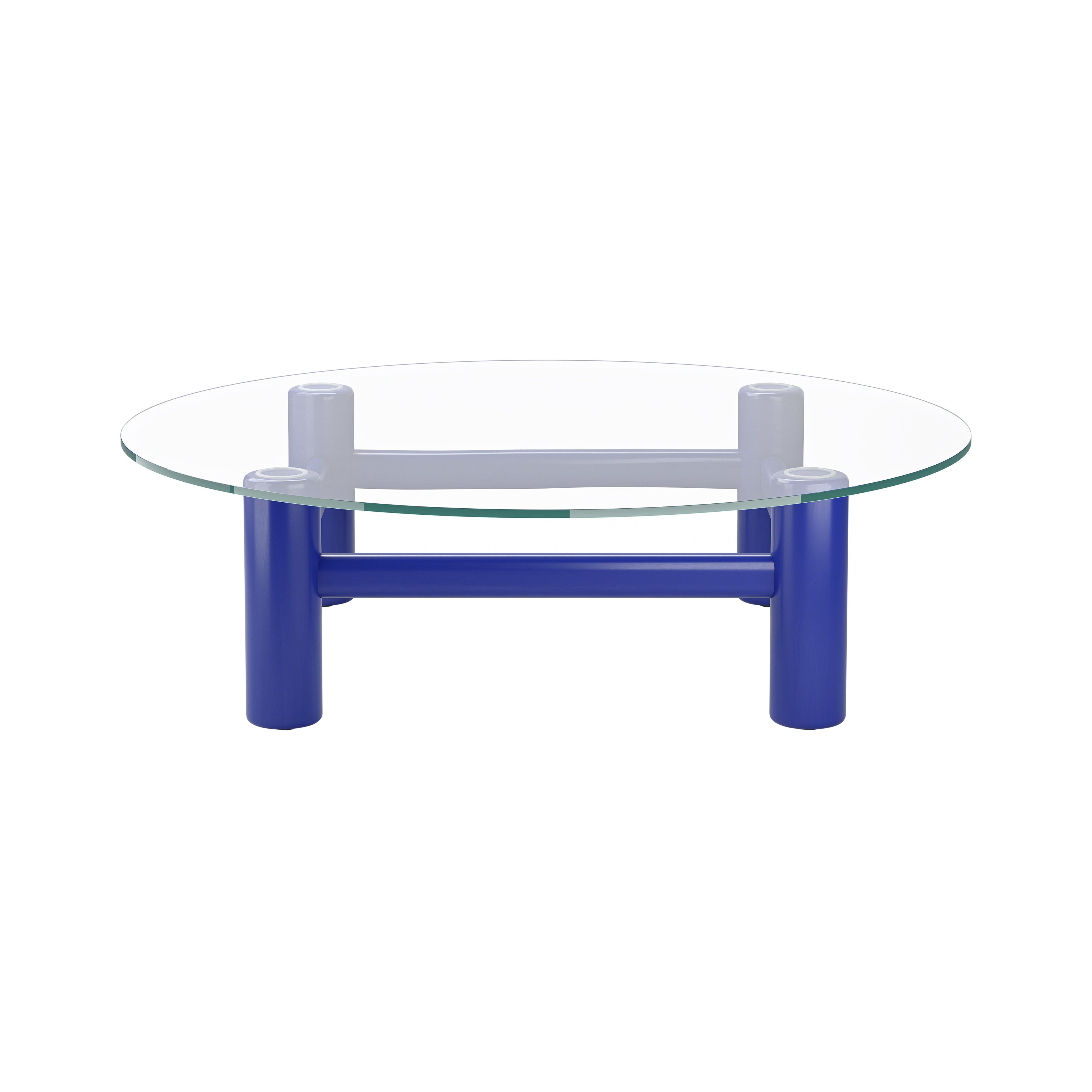 Boundary Coffee Table: Round + Ultra Marine Blue Beech