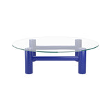 Boundary Coffee Table: Round + Ultra Marine Blue Beech