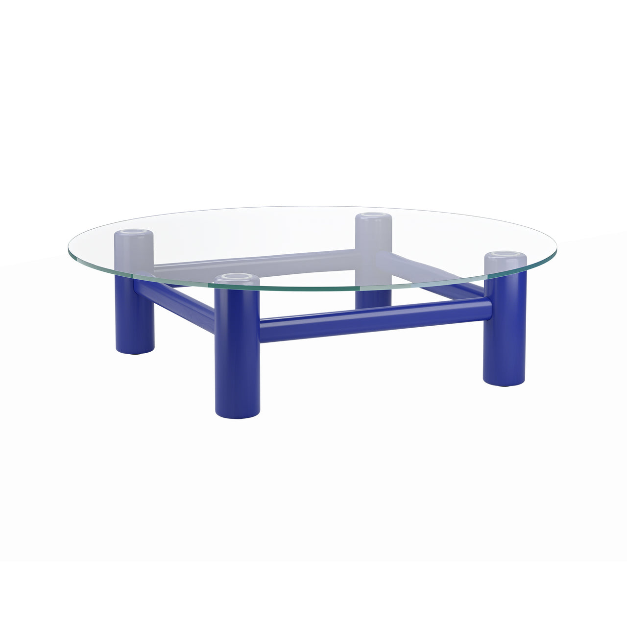 Boundary Coffee Table: Round + Ultra Marine Blue Beech