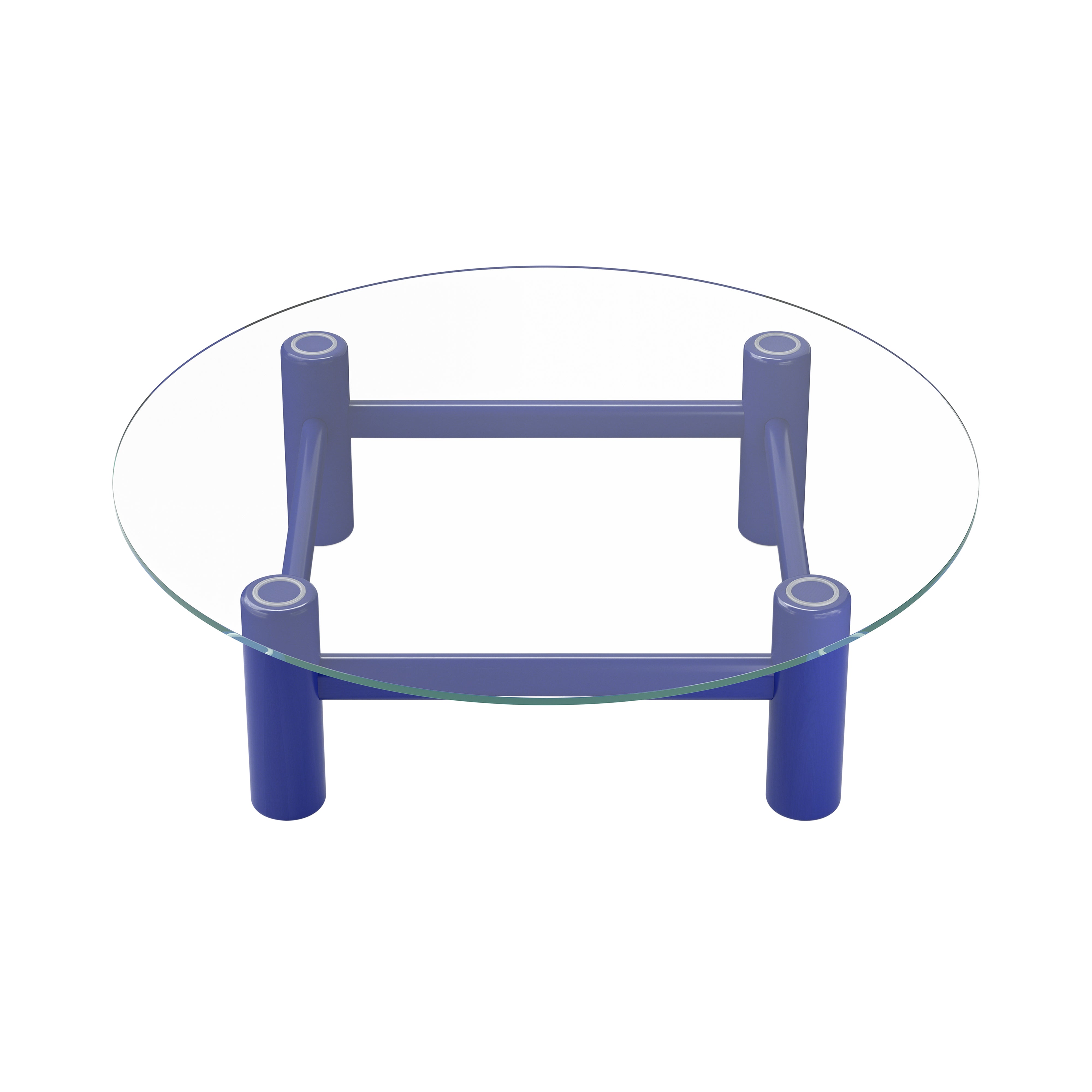 Boundary Coffee Table: Round + Ultra Marine Blue Beech