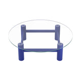 Boundary Coffee Table: Round + Ultra Marine Blue Beech