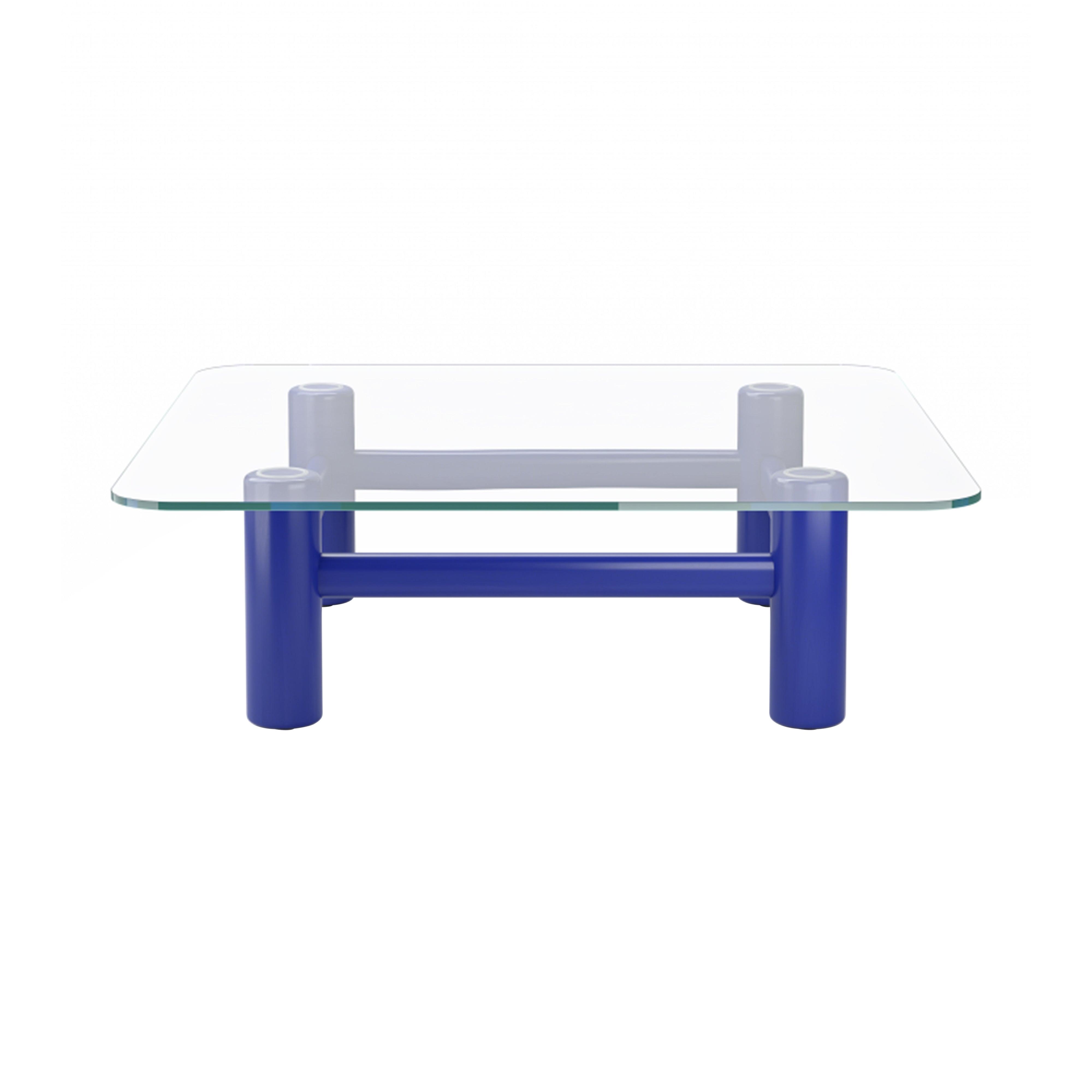 Boundary Coffee Table: Square + Ultra Marine Blue Beech