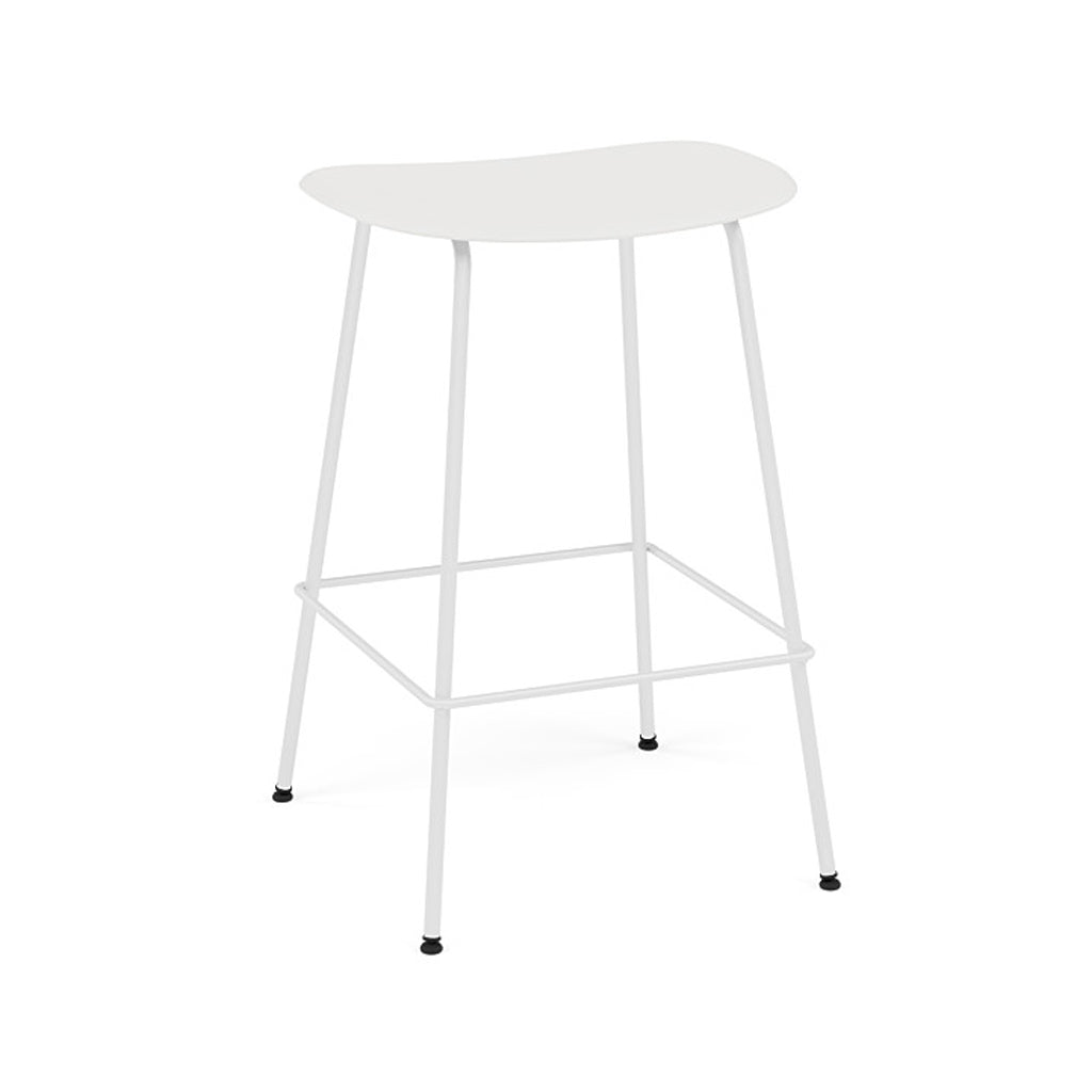 Fiber Bar + Counter Stool: Tube Base + Counter + White + White