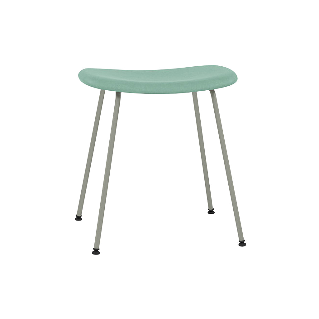 Fiber Stool: Tube Base + Upholstered + Dusty Green