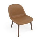 Fiber Lounge Chair: Wood Base + Upholstered + Stained Dark Brown