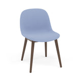 Fiber Side Chair: Wood Base + Recycled Shell + Upholstered + Stained Dark Brown