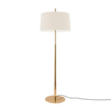 Diana Floor Lamp: Low + White Linen + Shiny Gold