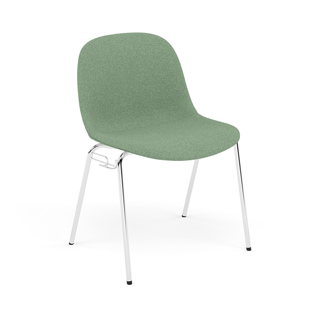 Fiber Side Chair: A-Base with Linking Device & Felt Glides + Recycled Shell + Upholstered