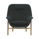 Drape Lounge Chair: High + Wood Base + With Headrest + Oak