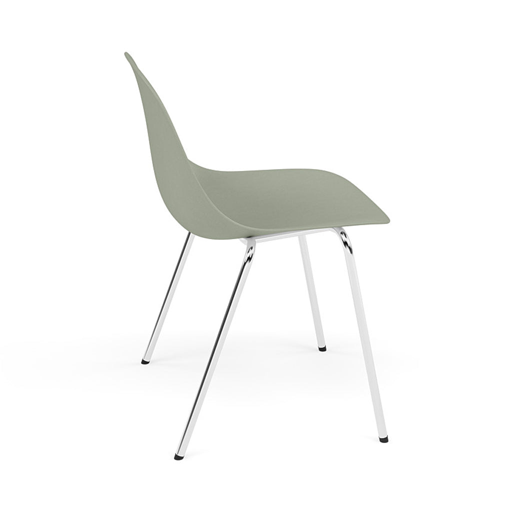 Fiber Side Chair: A-Base With Felt Glides + Dusty Green