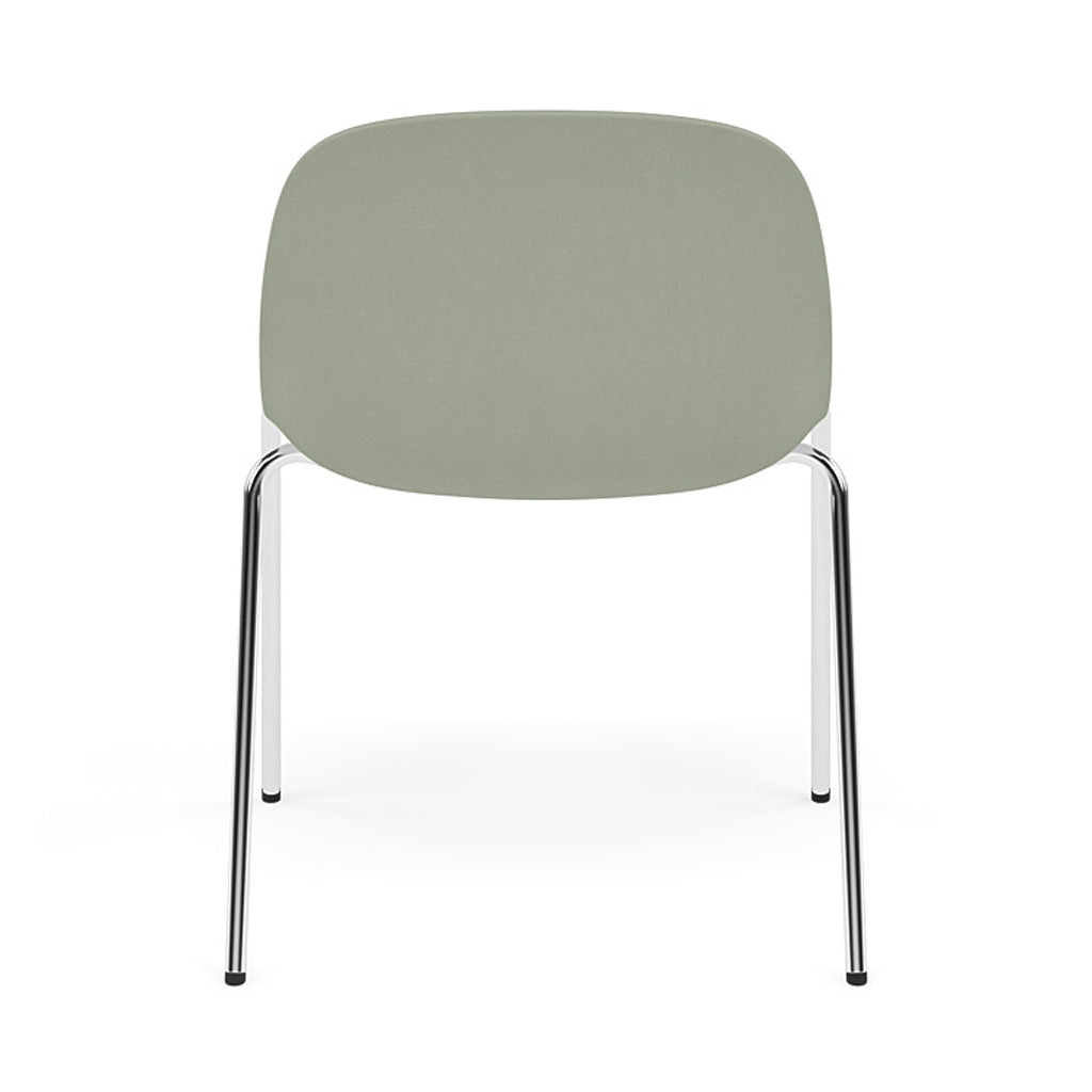 Fiber Side Chair: A-Base With Felt Glides + Dusty Green