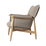 E015 Embrace Lounge Chair: White Edging Strip + White Oiled Oak