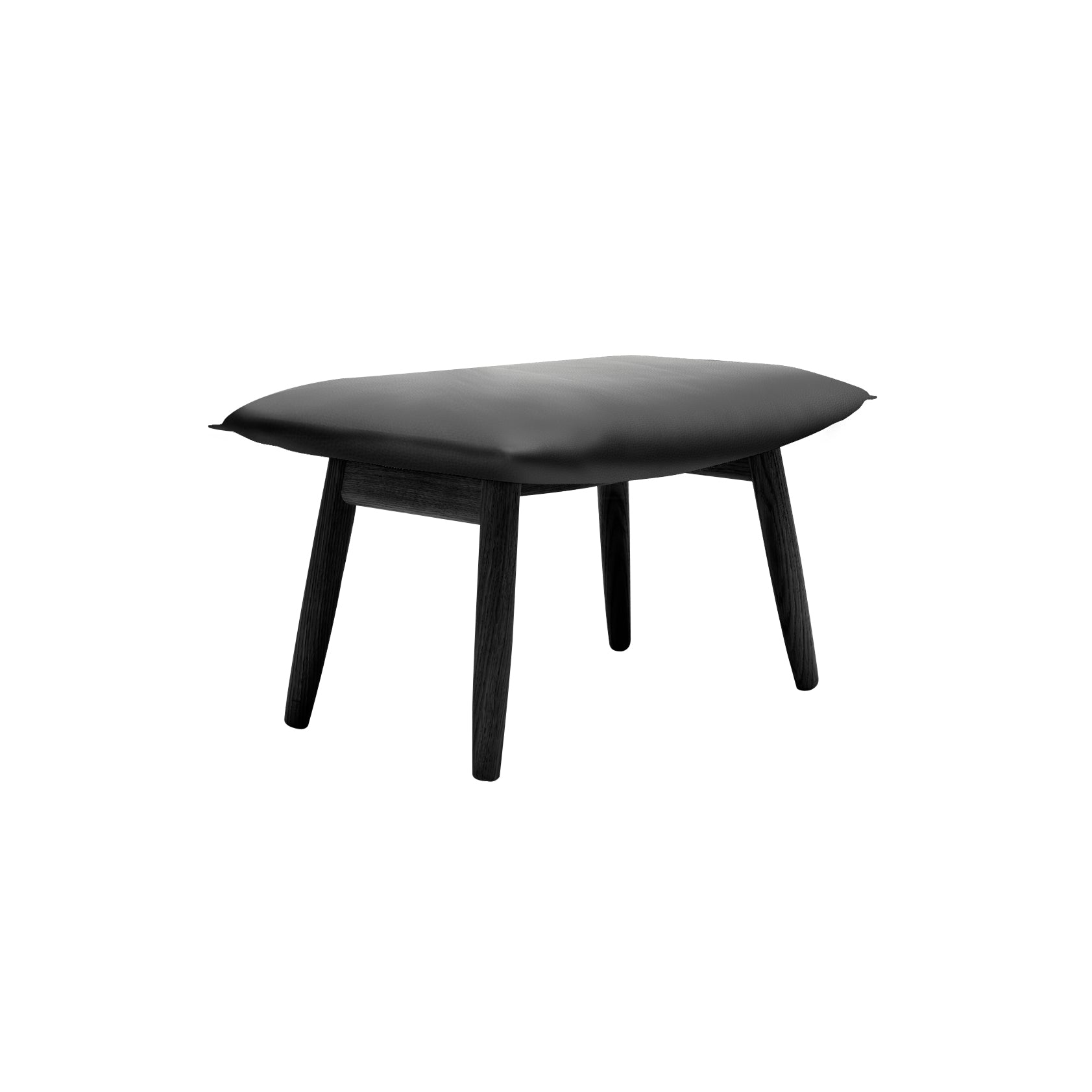 E016 Embrace Footstool: Black Edging Strip + Black Oak