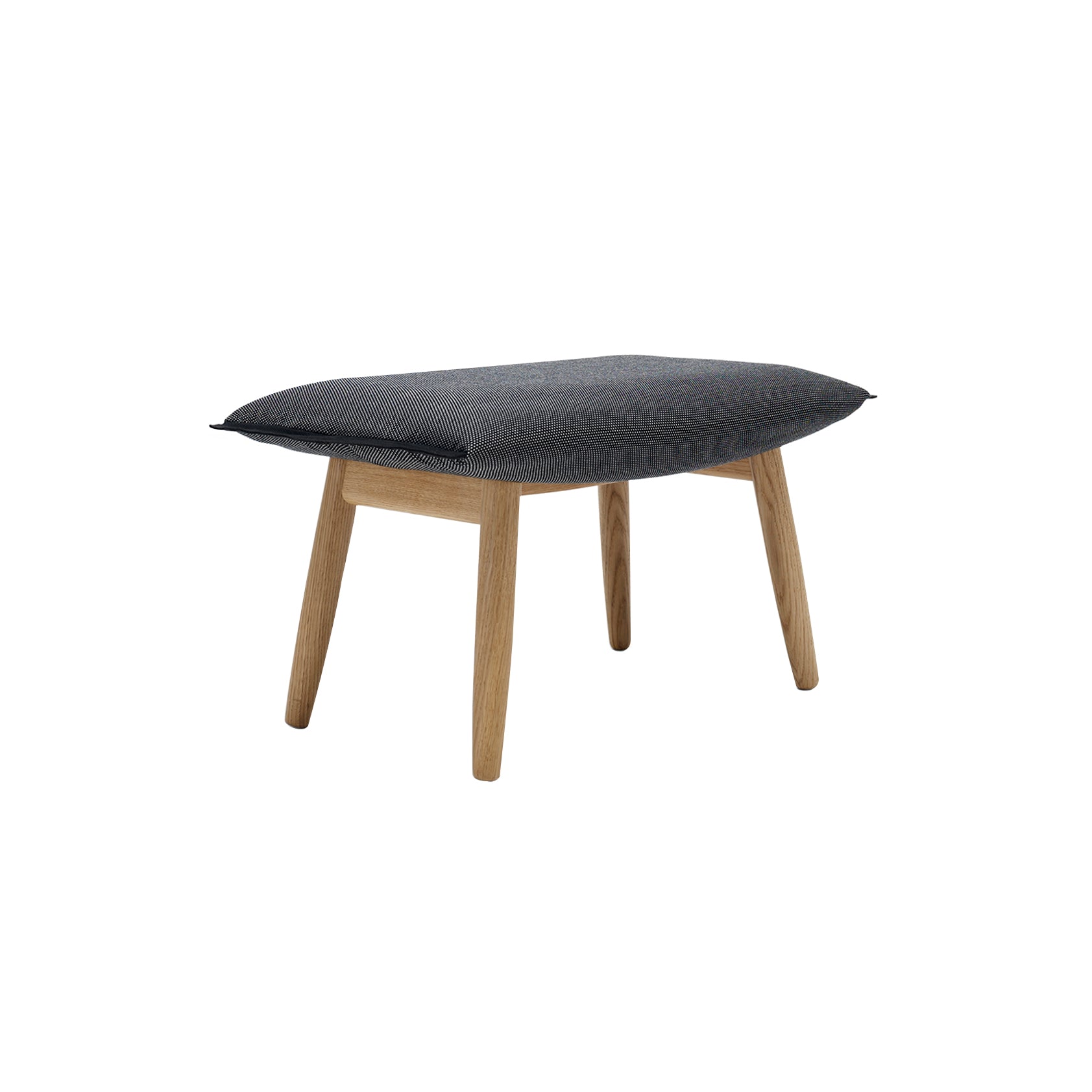 E016 Embrace Footstool: Black Edging Strip + Oiled Oak