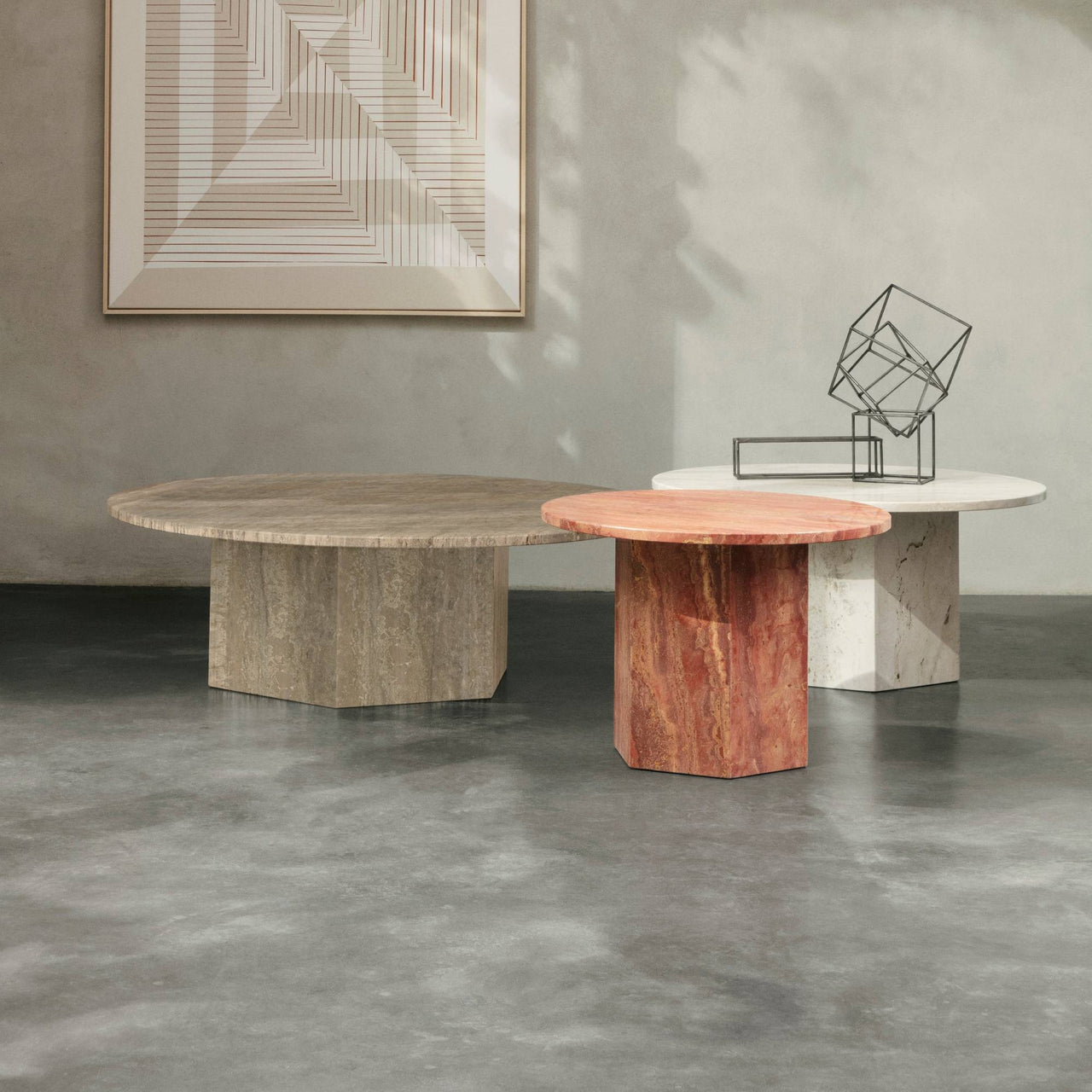 Epic Round Coffee Table: Travertine