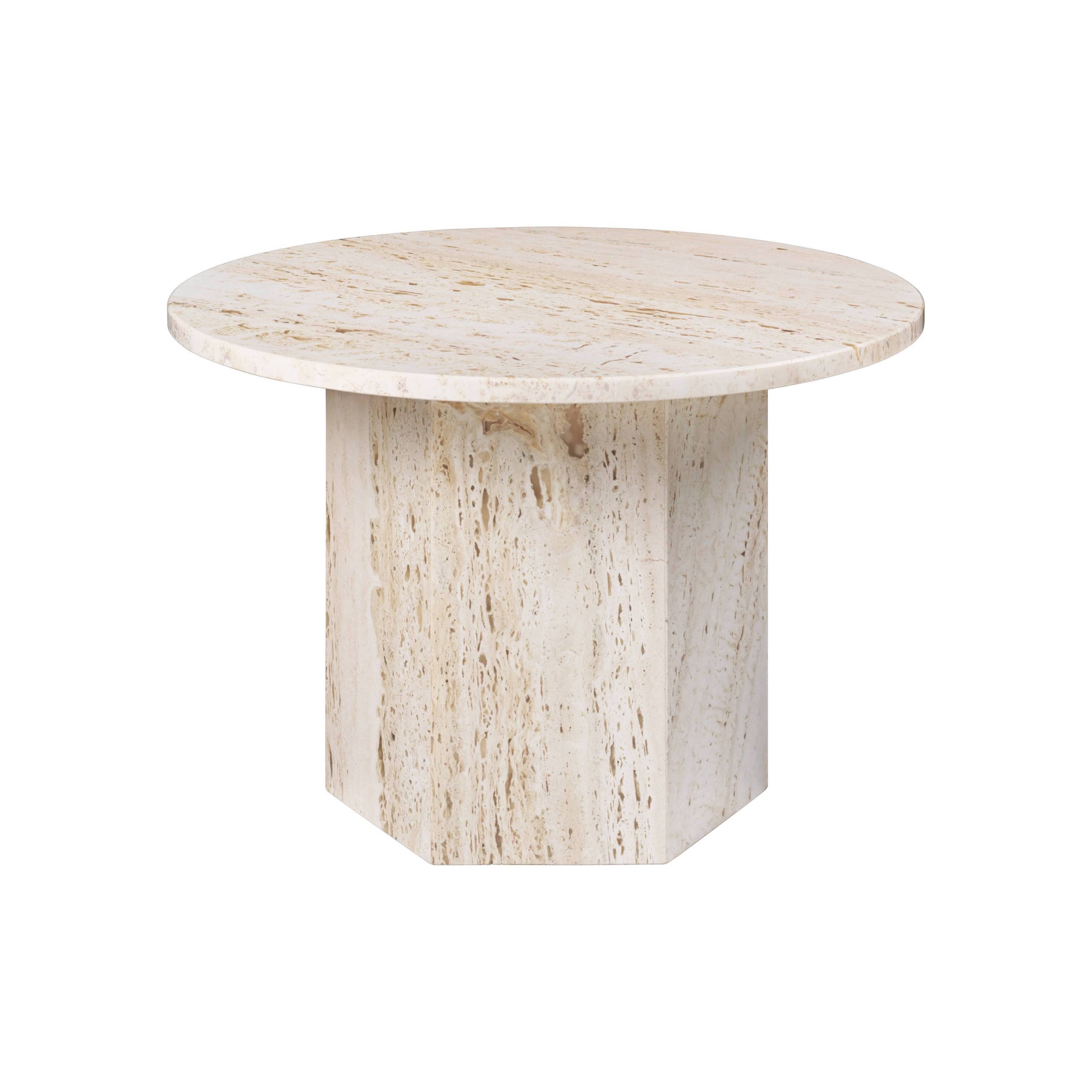 Epic Round Coffee Table: Travertine + Small - 23.6