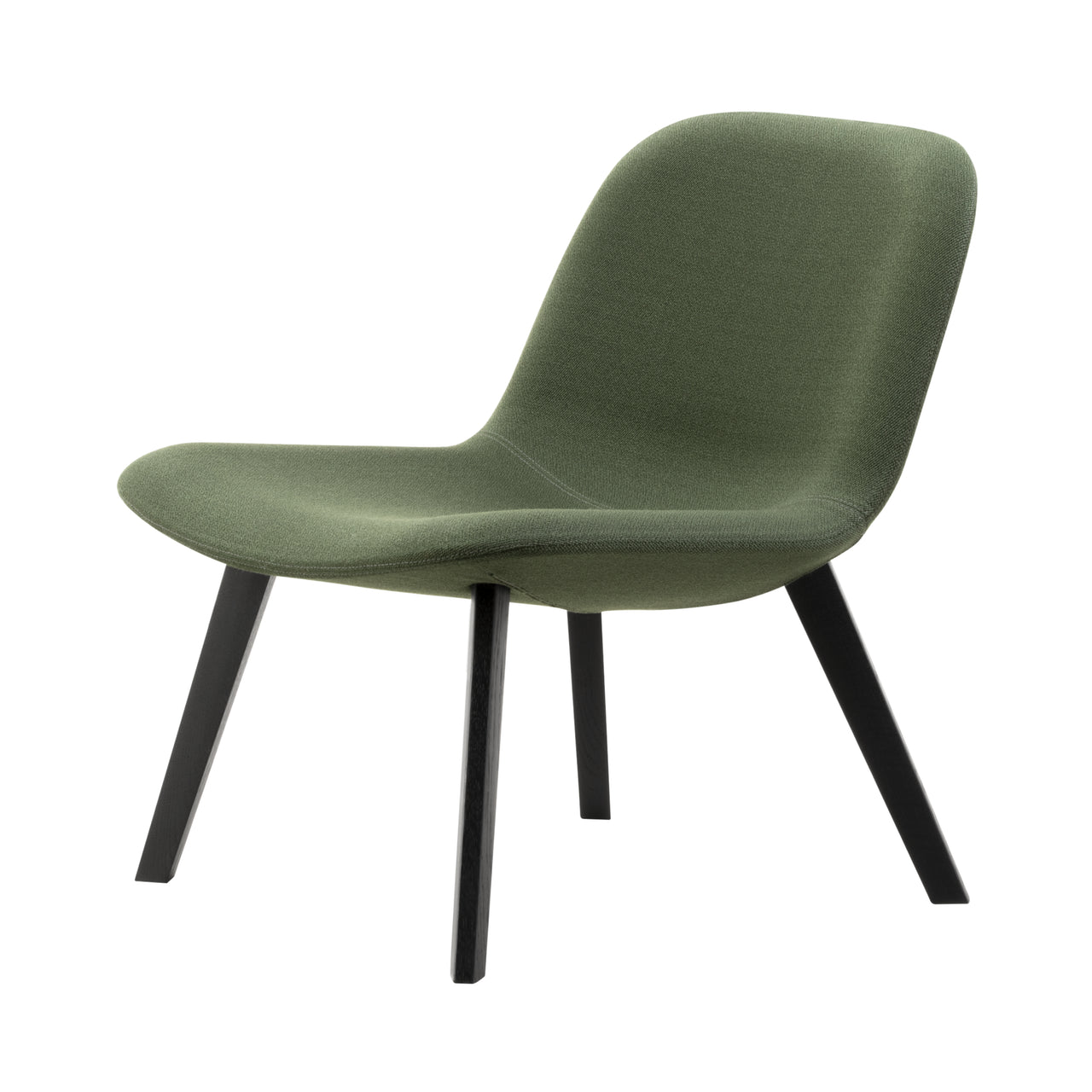 Eyes Lounge Chair: Wood Base + Without Buttons + Lacquered Black