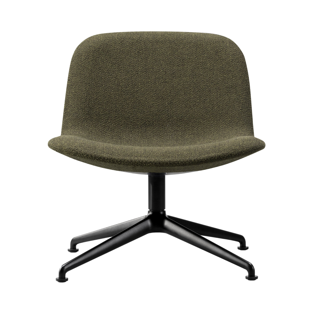Eyes Lounge Chair: Swivel Base + Without Buttons + Black