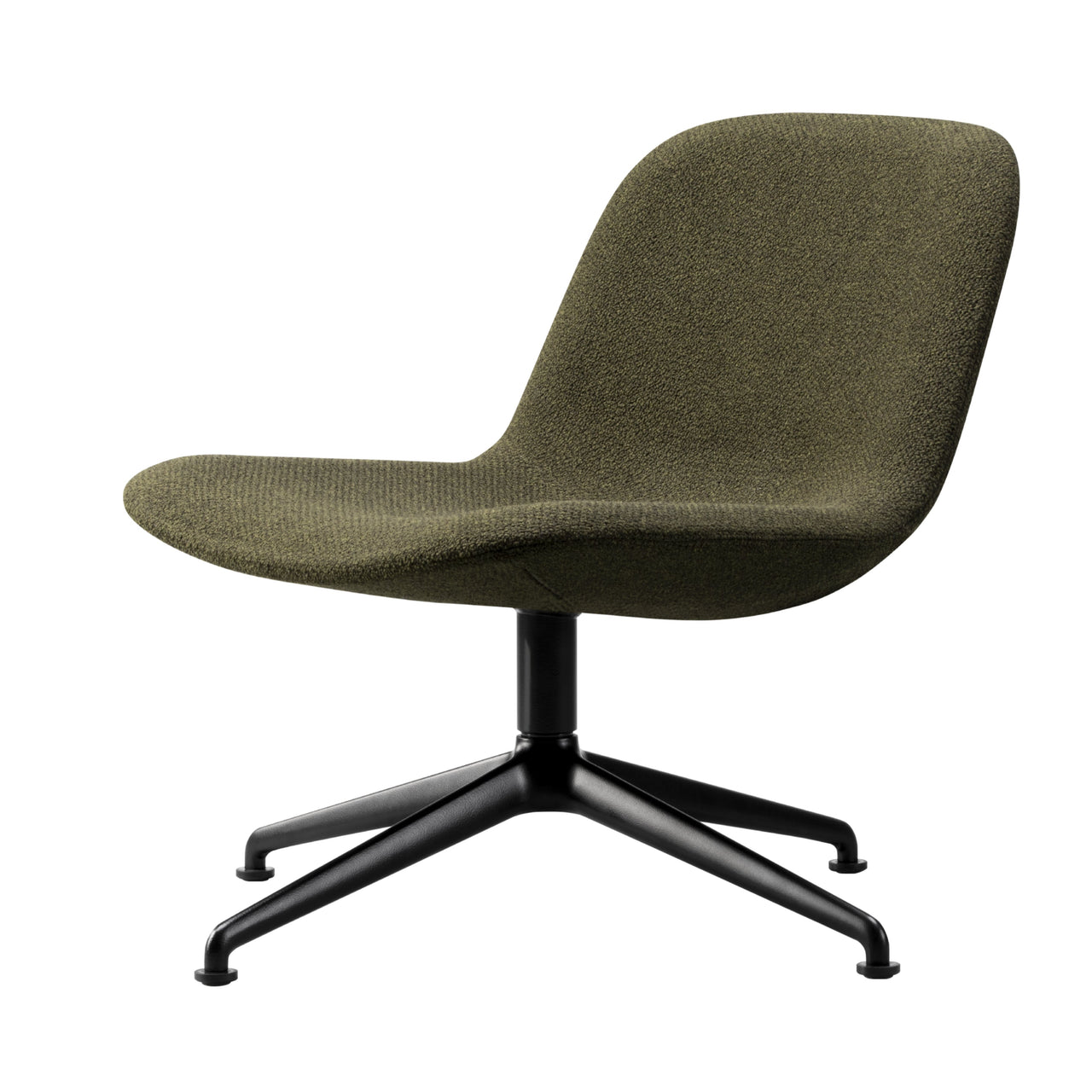 Eyes Lounge Chair: Swivel Base + Without Buttons + Black