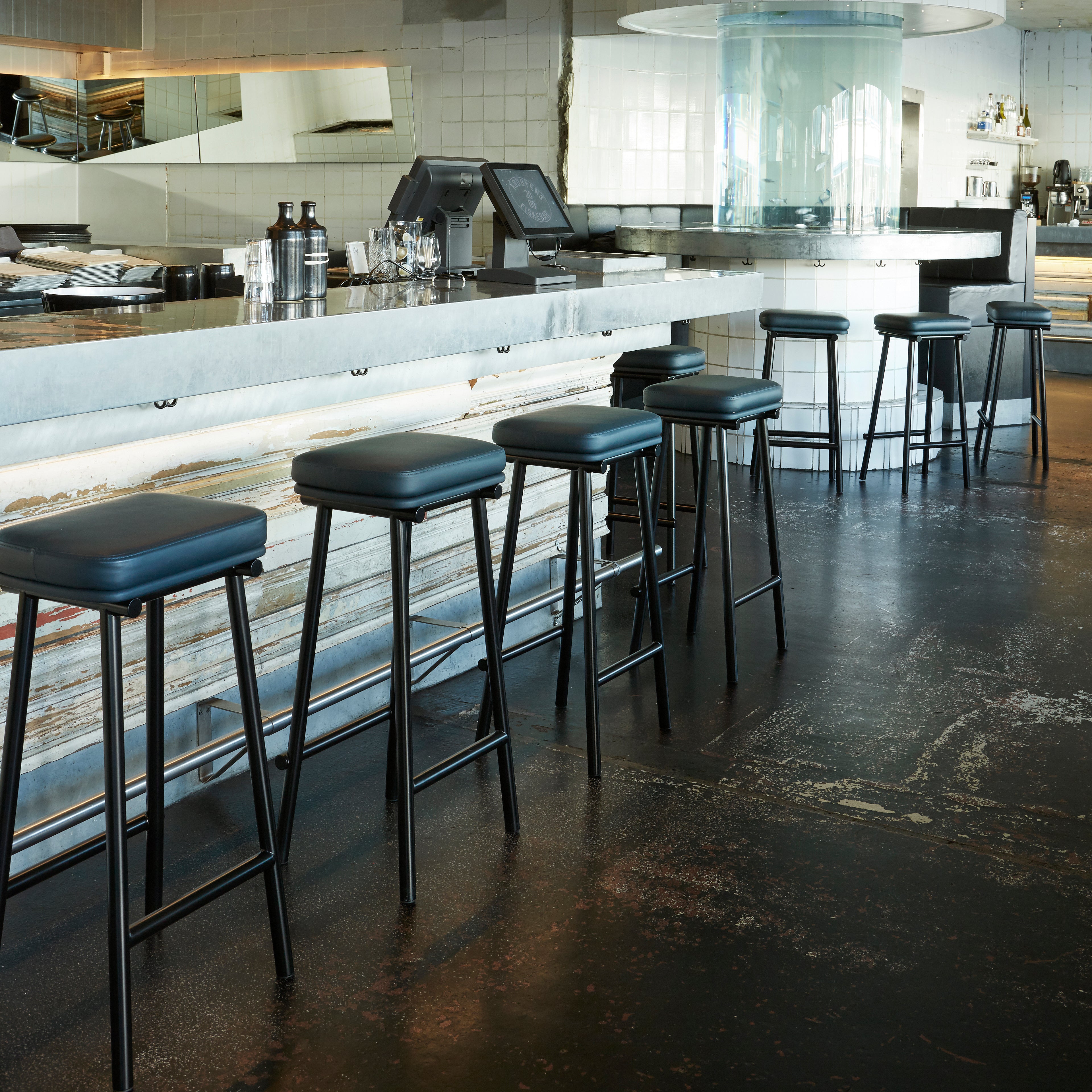 Tubby Tube Bar + Counter Stool: Upholstered