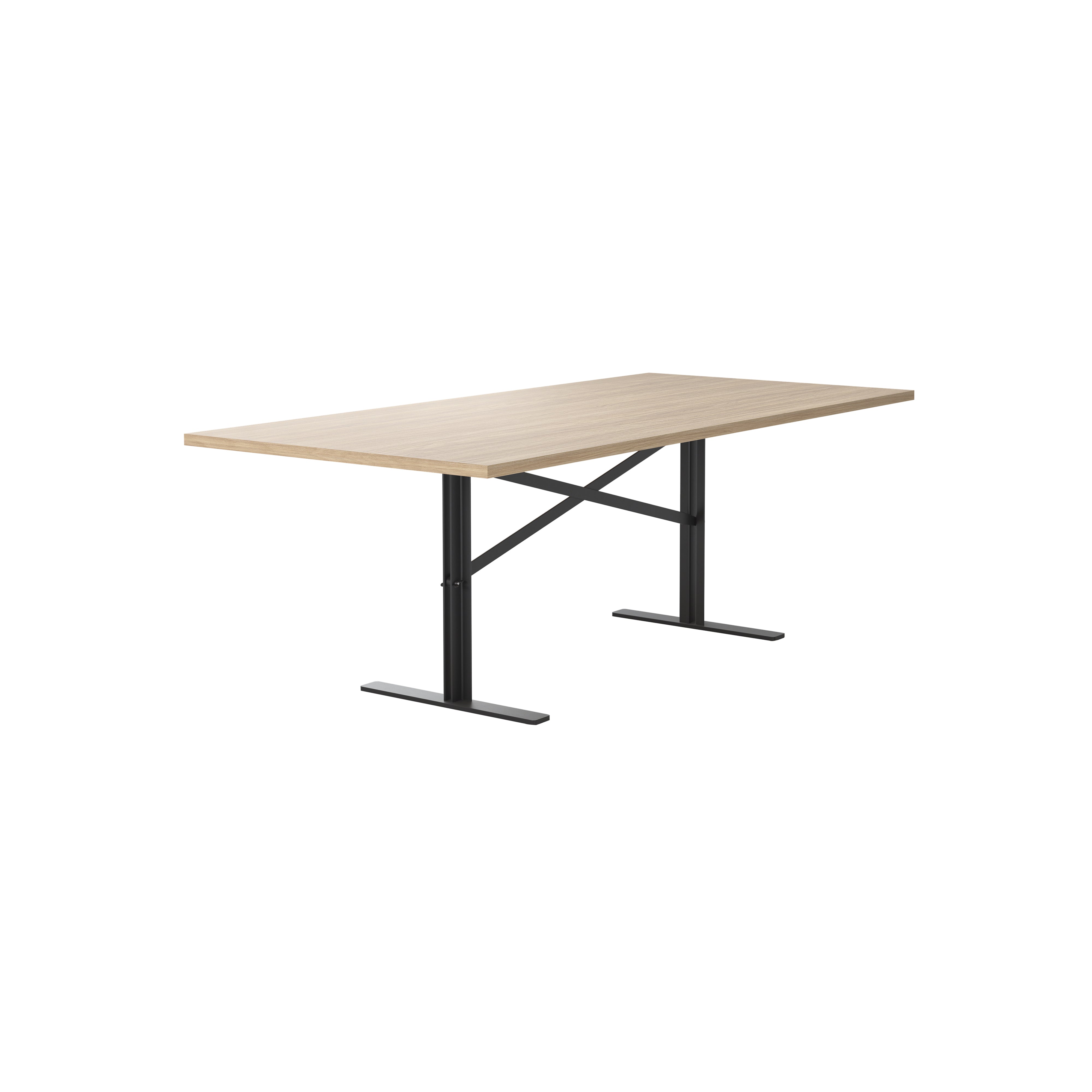 Ferric Table: Small + Natural Oak + Black