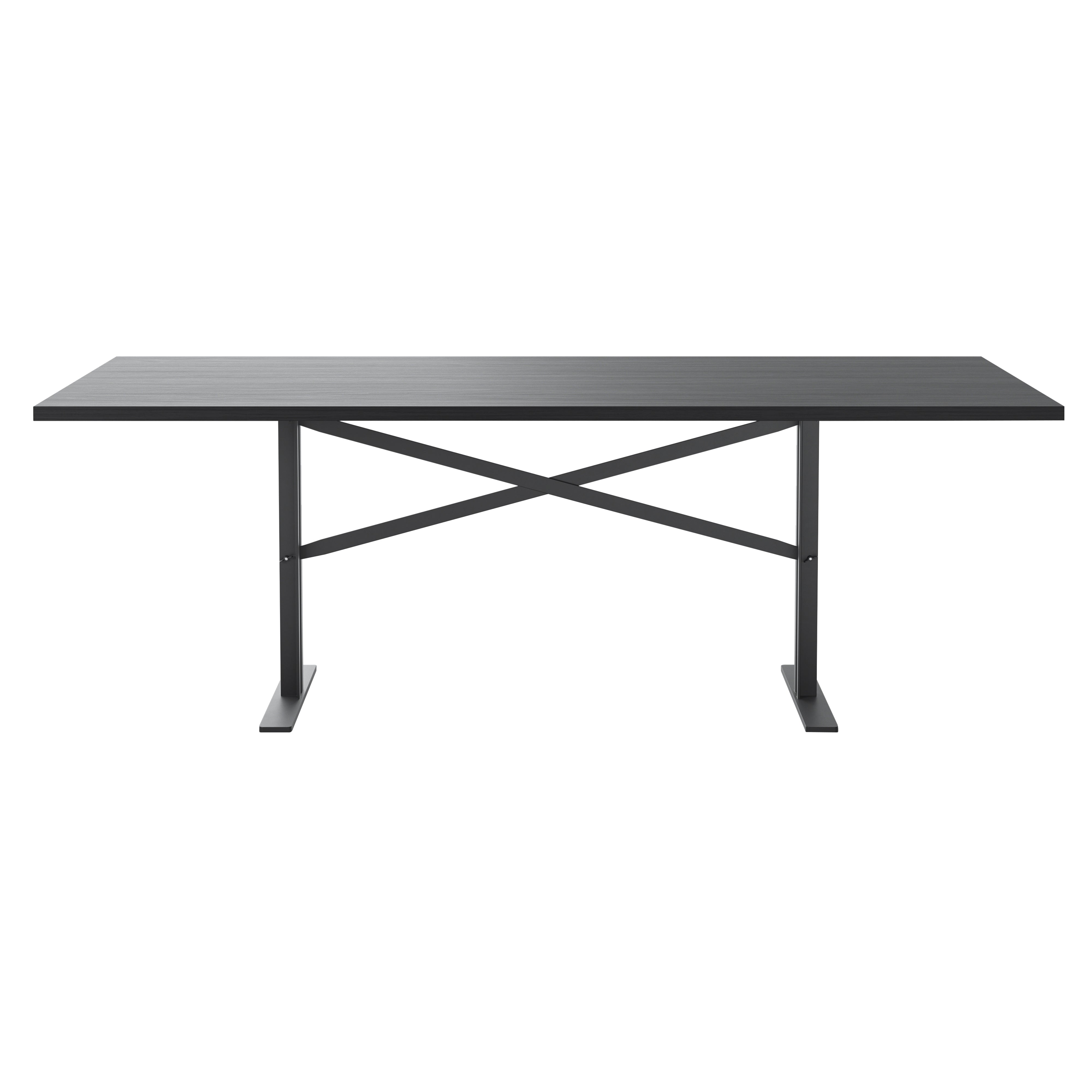 Ferric Table: Large + Black Stained Oak + Black