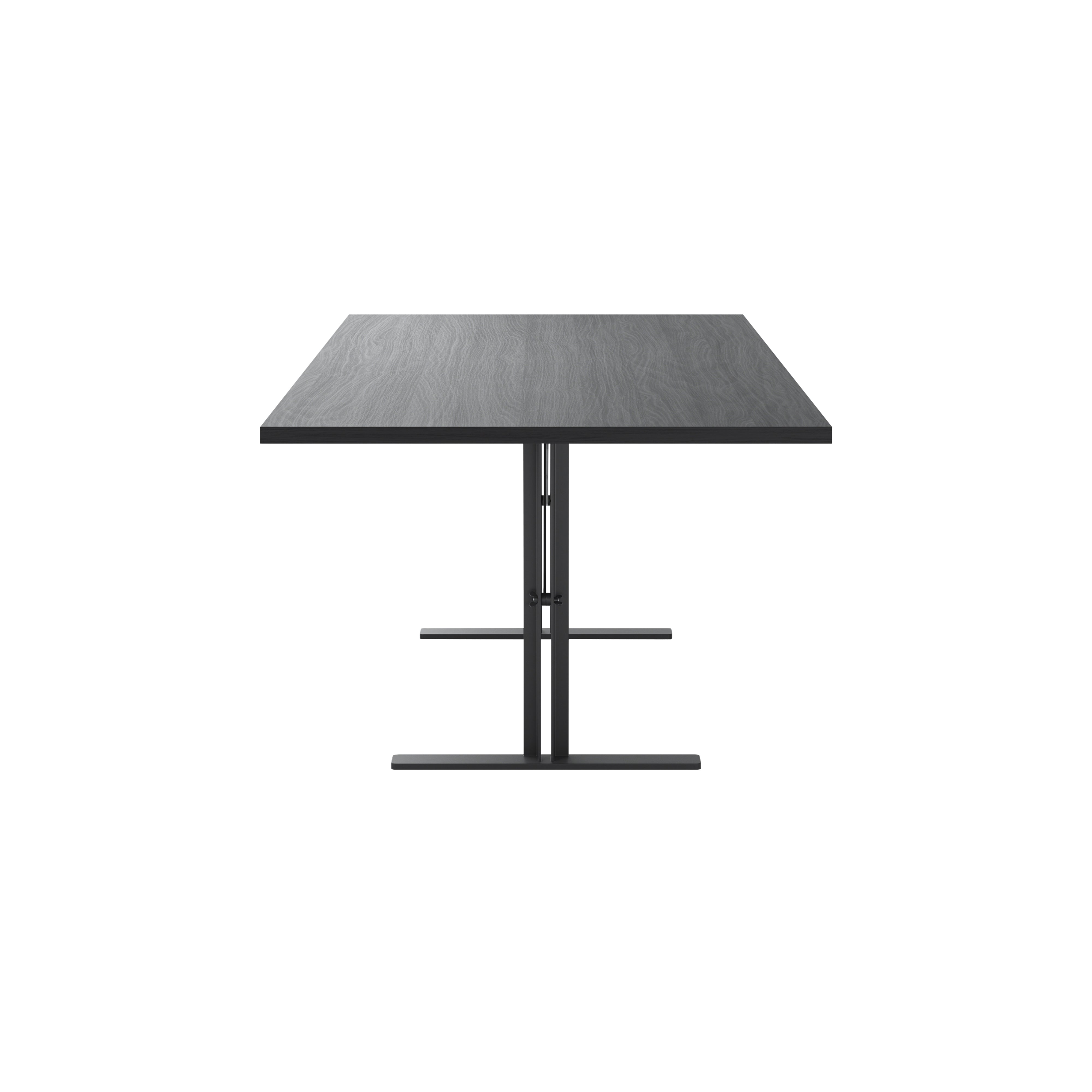 Ferric Table: Large + Black Stained Oak + Black