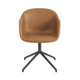 Fiber Armchair: Swivel Base + Upholstered + Black