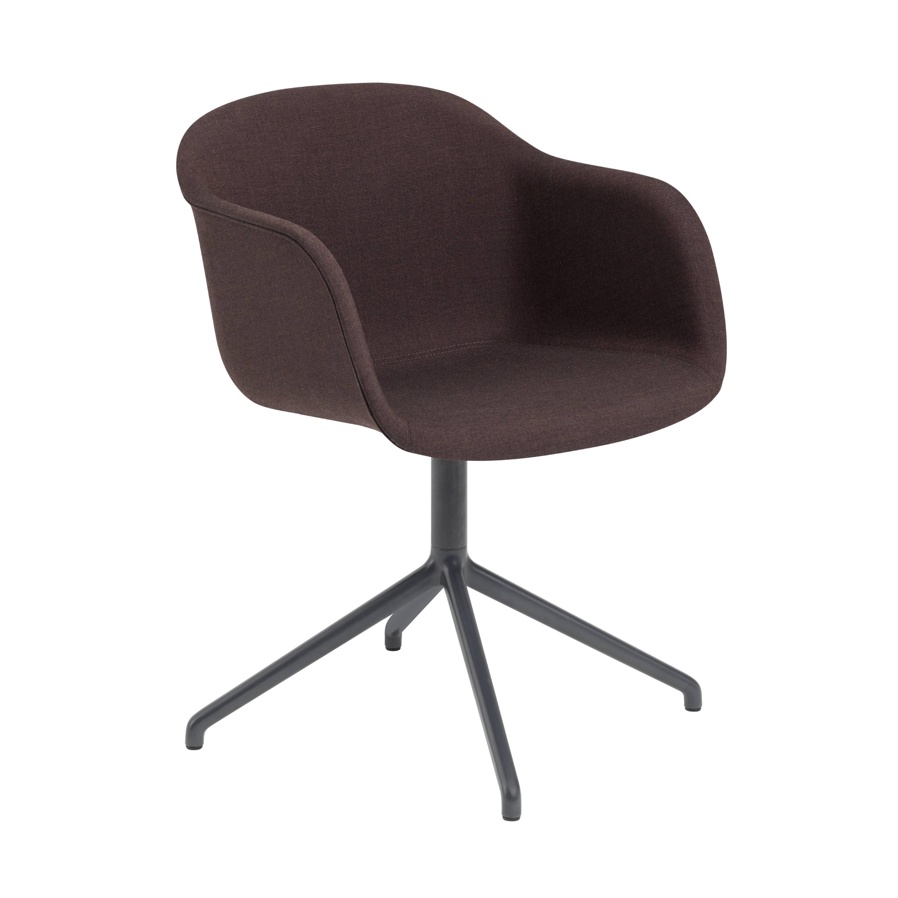 Fiber Armchair: Swivel Base + Upholstered + Black