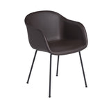 Fiber Armchair: Tube Base + Upholstered + Anthracite Black