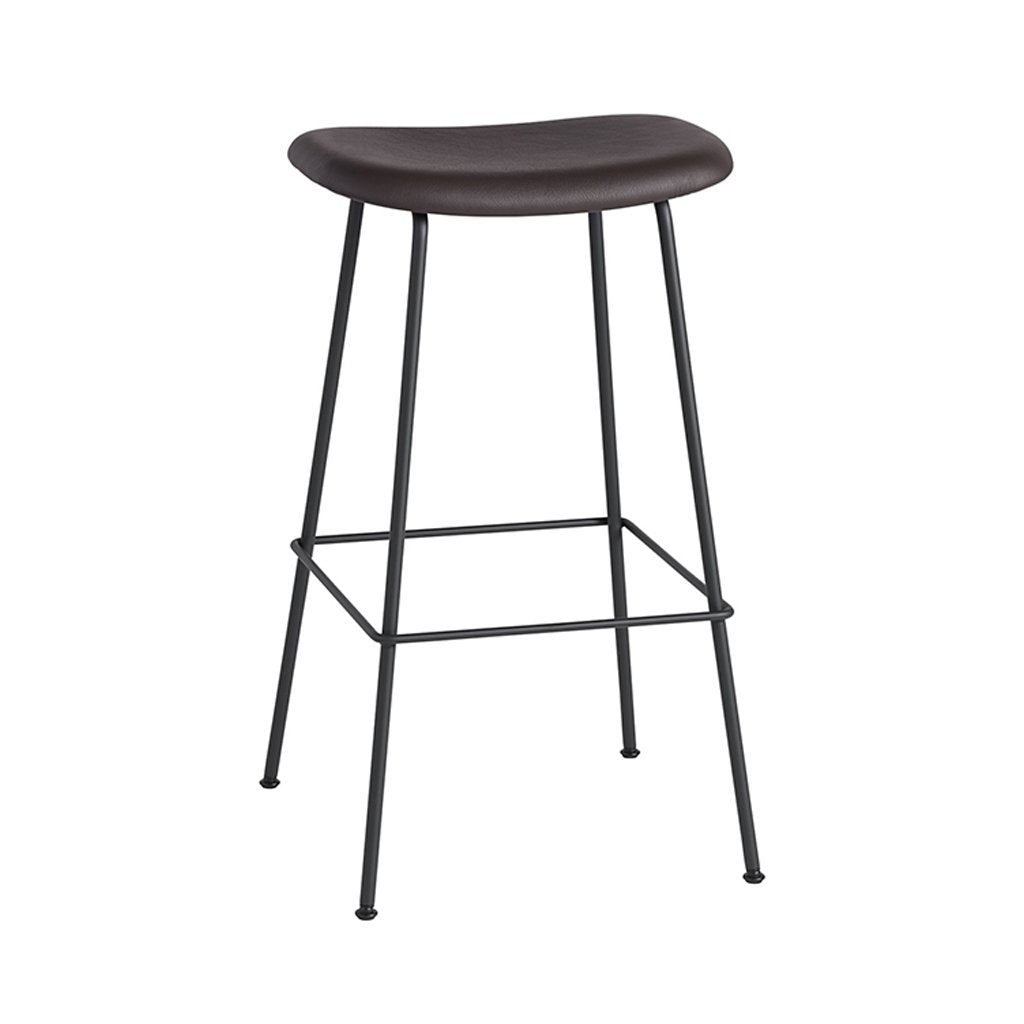 Fiber Bar + Counter Stool: Tube Base + Upholstered + Bar + Anthracite Black