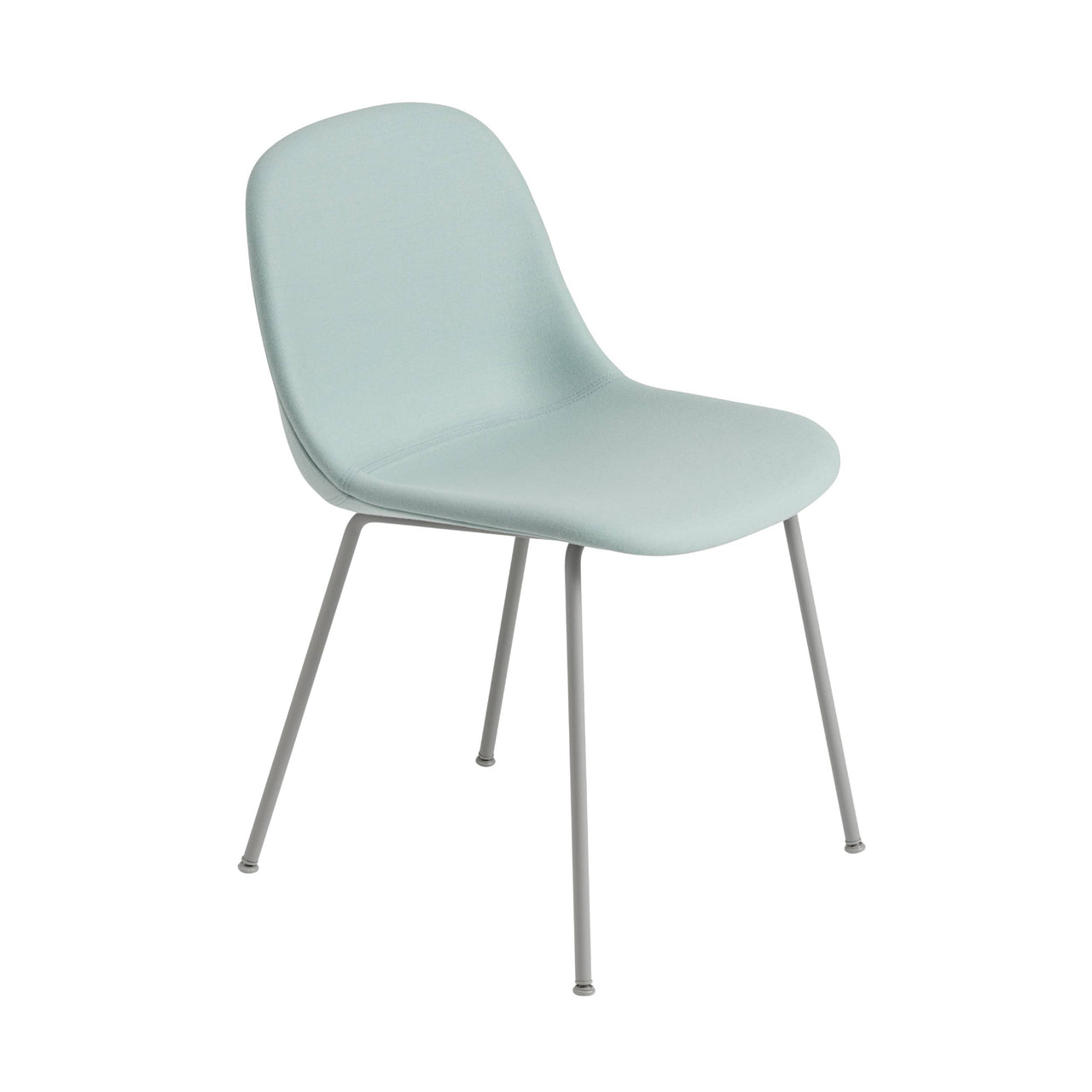 Fiber Side Chair Tube Base: Upholstered + Grey