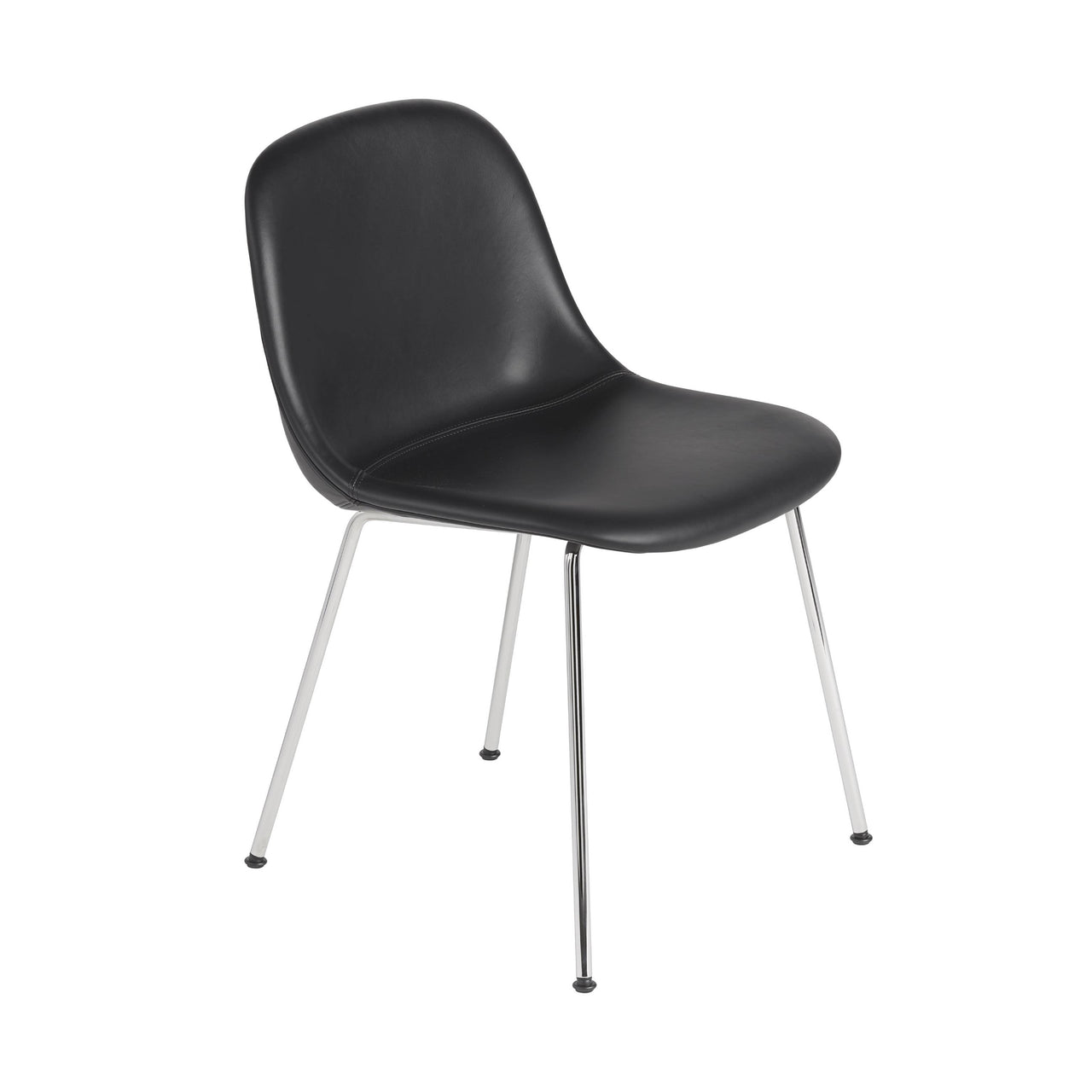 Fiber Side Chair: Tube Base + Upholstered +  Chrome