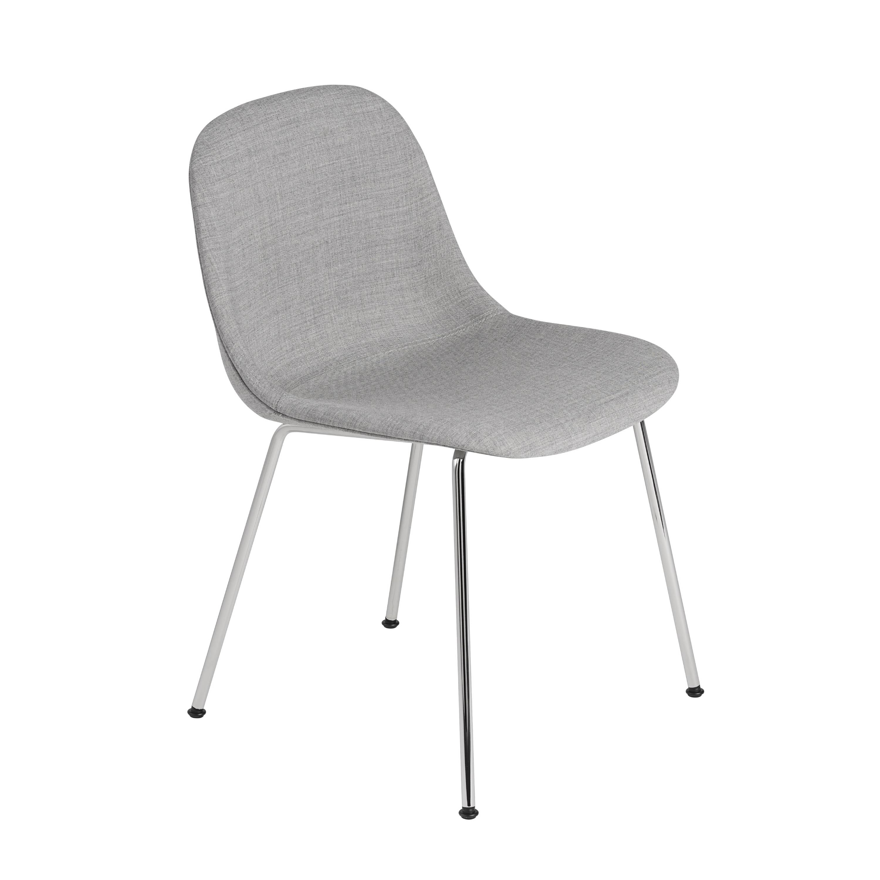 Fiber Side Chair: Tube Base + Upholstered +  Chrome