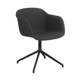 Fiber Armchair: Swivel Base + Upholstered + Black