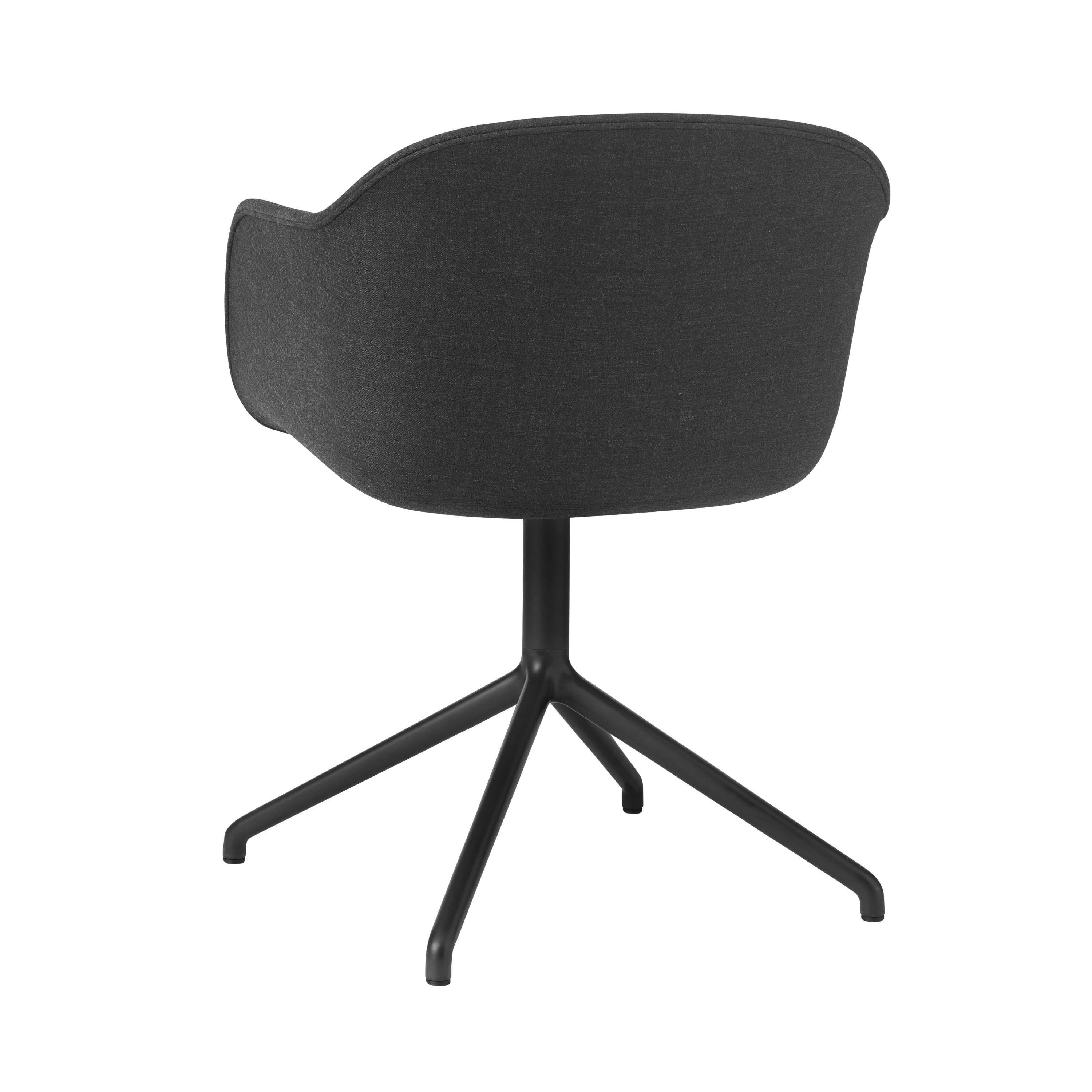 Fiber Armchair: Swivel Base + Upholstered + Black