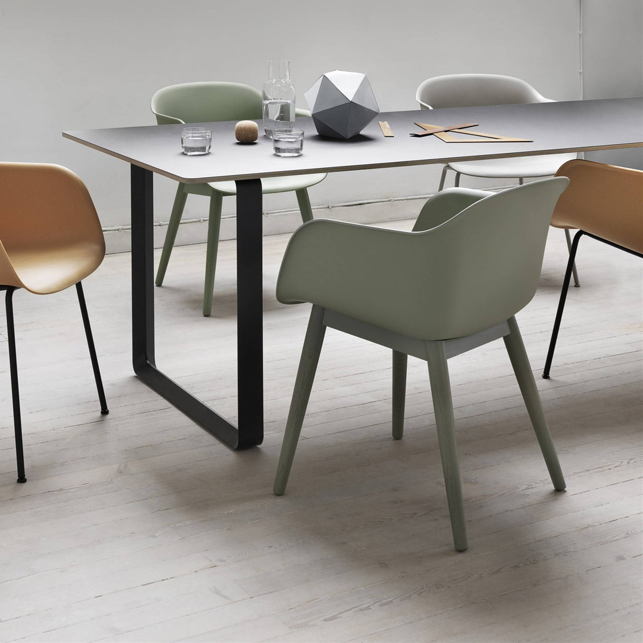 Fiber Armchair: Wood Base + Recycled Shell