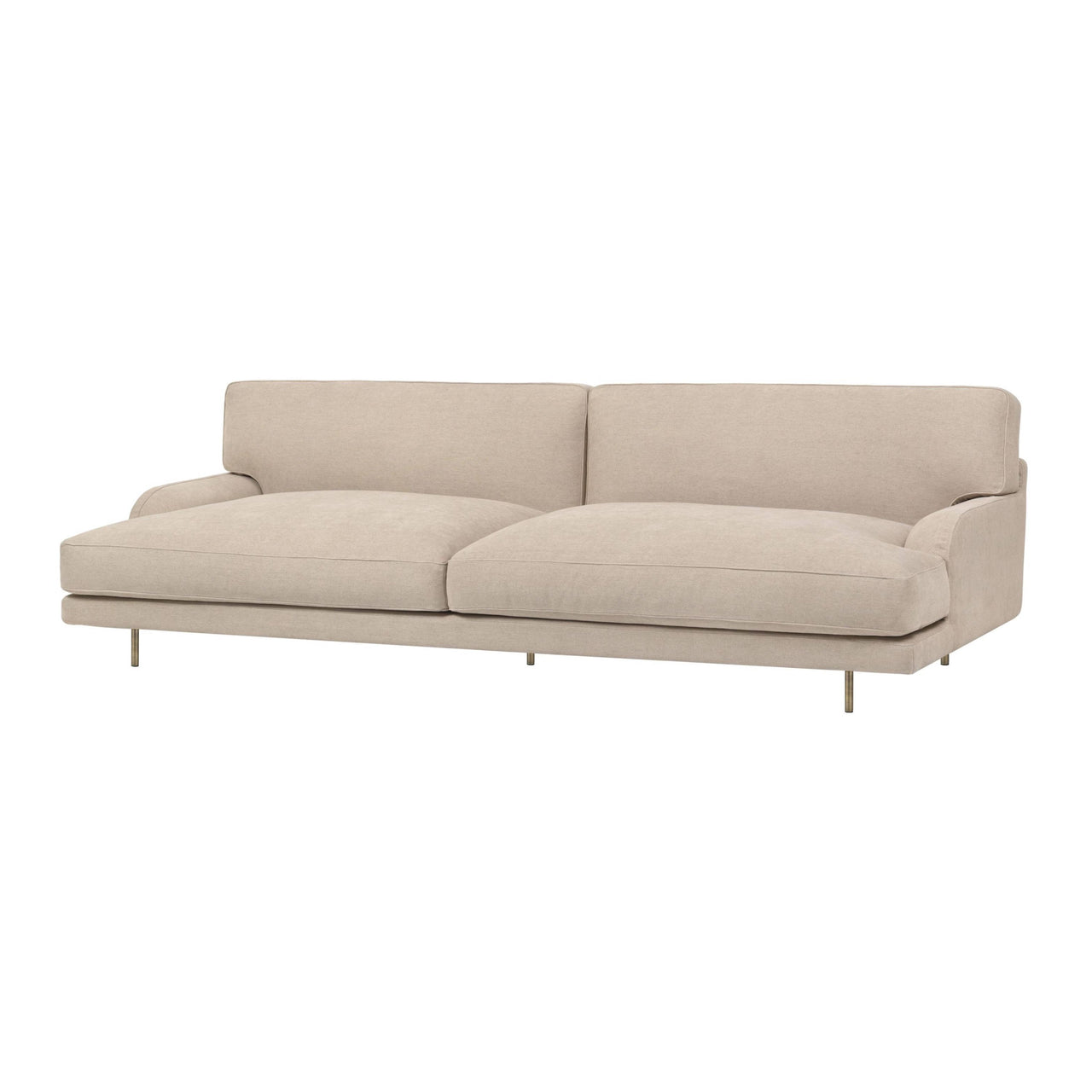 Flaneur Sofa: 2.5 Seater + Antique Brass