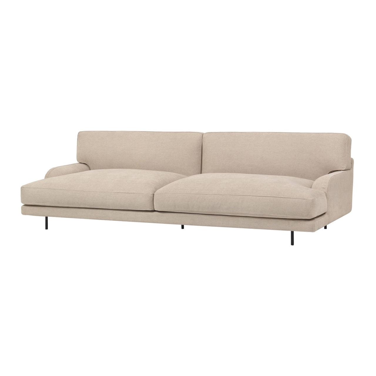 Flaneur Sofa: 2.5 Seater + Black Matt