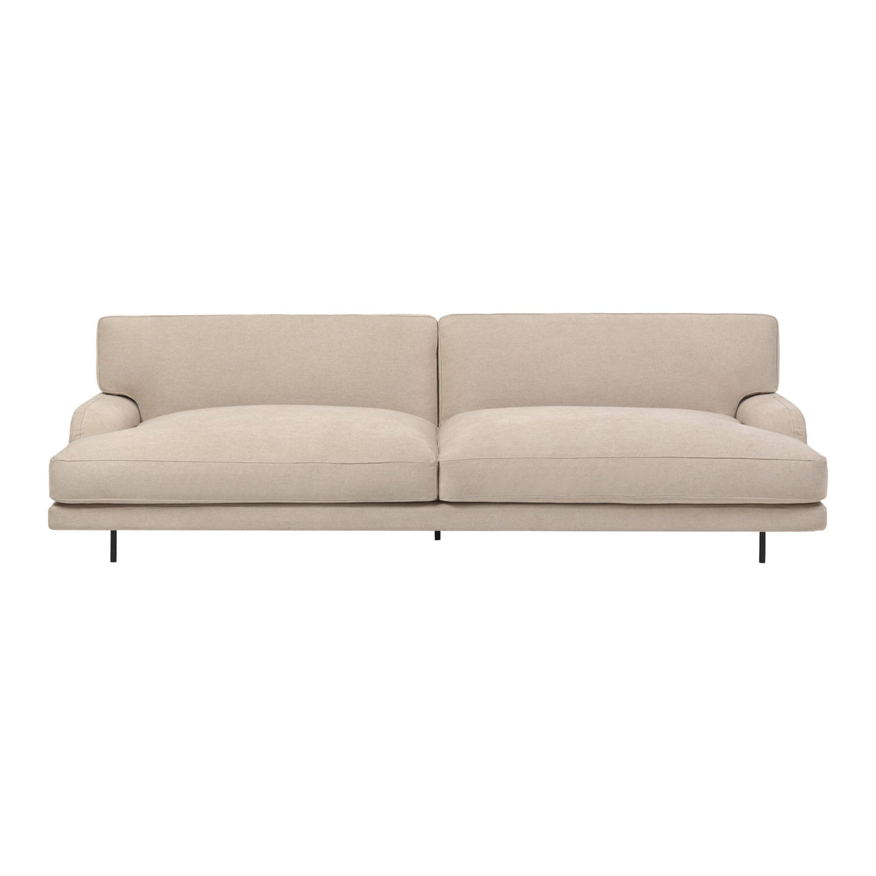 Flaneur Sofa: 2.5 Seater + Black Matt