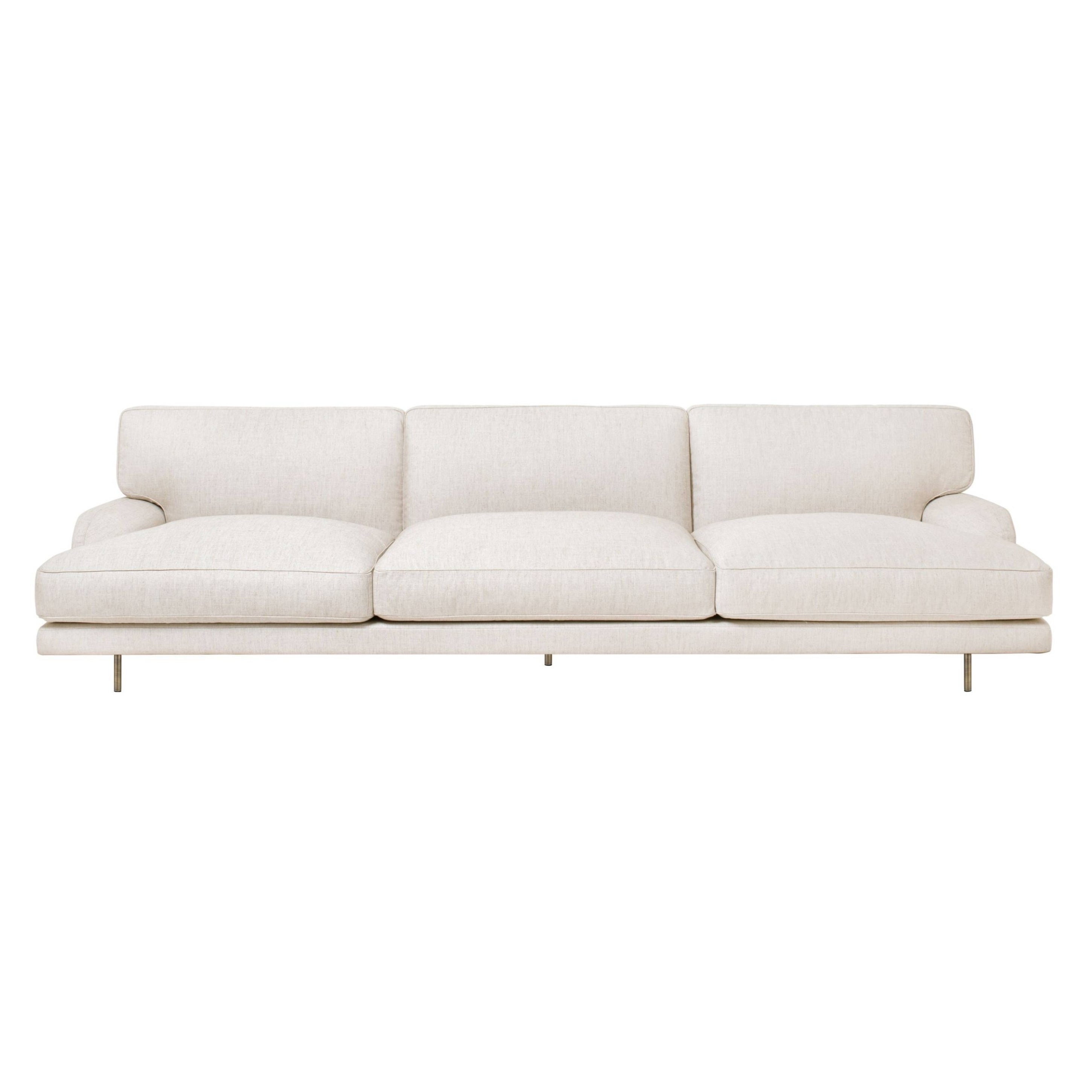 Flaneur Sofa: 3 Seater + Antique Brass