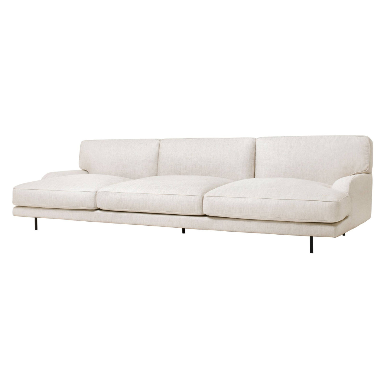 Flaneur Sofa: 3 Seater + Black Matt