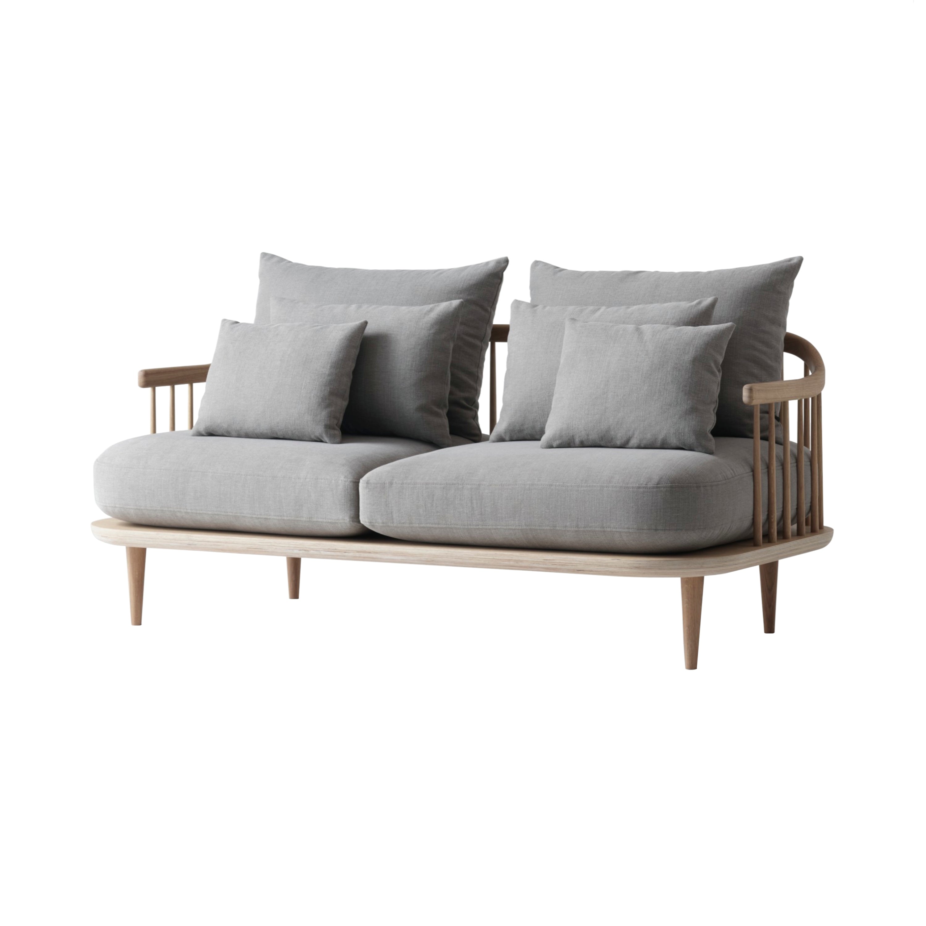 Fly Series SC2 Sofa: White Oiled Oak + Hot Madison 094