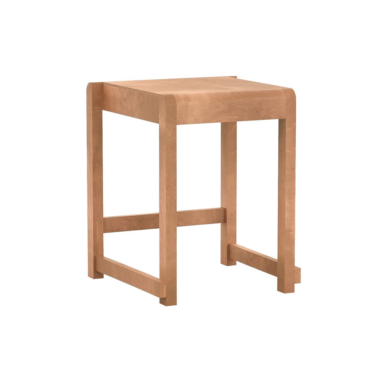 01 Low Stool: Warm Brown Birch