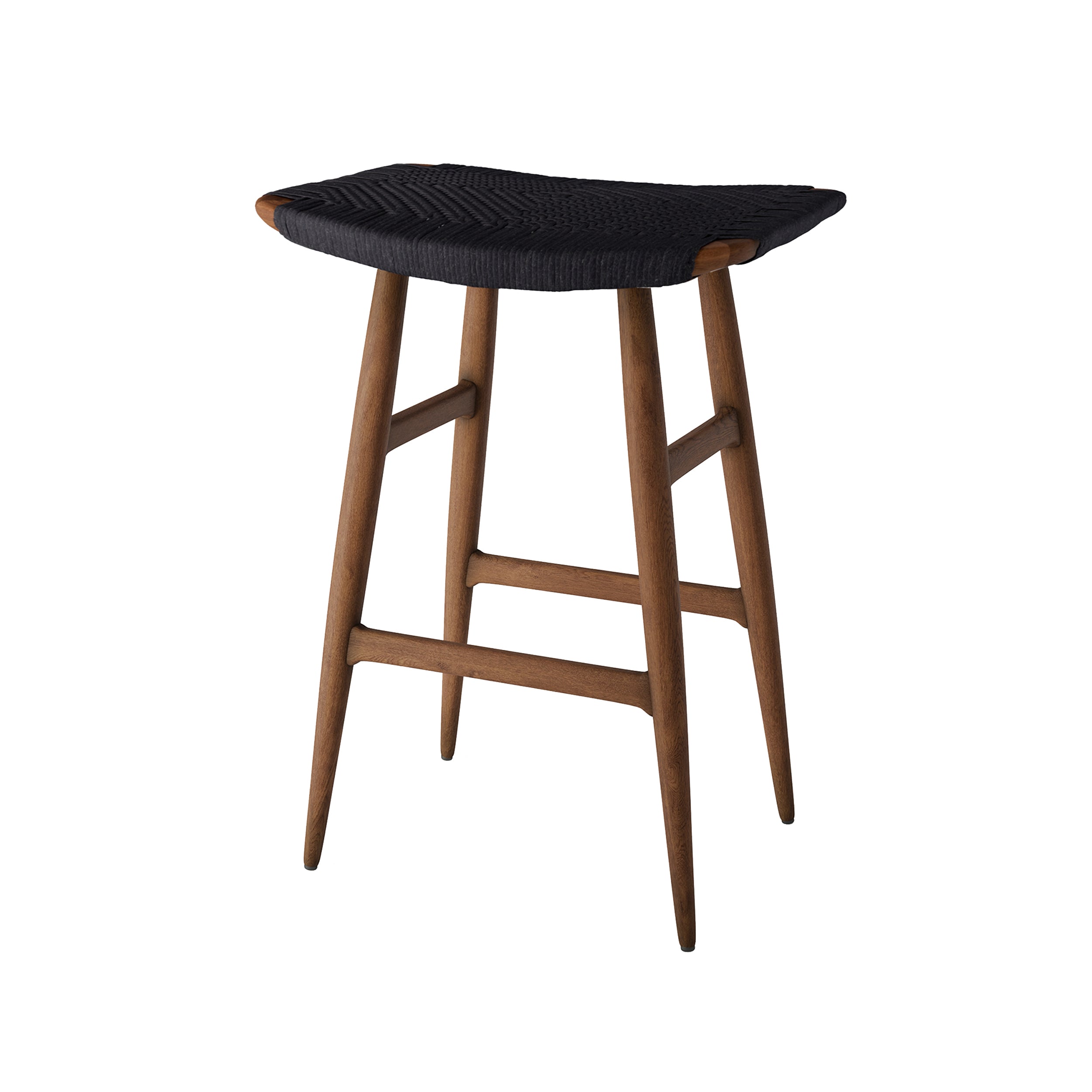 Freja Bar + Counter Stool: Counter + Natural Walnut + Black