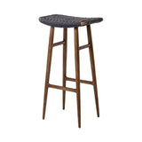 Freja Bar + Counter Stool:  Bar + Dark Brown Oak + Black